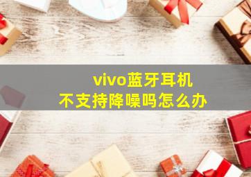 vivo蓝牙耳机不支持降噪吗怎么办