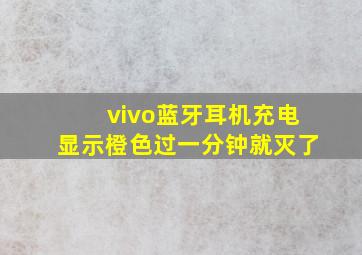 vivo蓝牙耳机充电显示橙色过一分钟就灭了