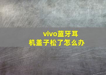 vivo蓝牙耳机盖子松了怎么办