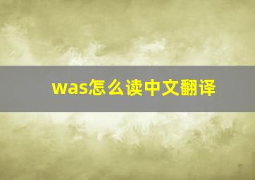 was怎么读中文翻译