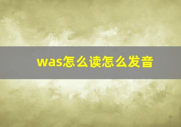 was怎么读怎么发音