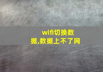 wifi切换数据,数据上不了网