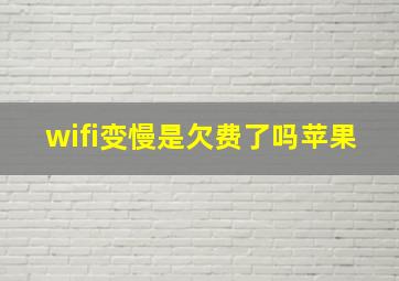 wifi变慢是欠费了吗苹果