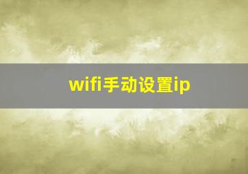 wifi手动设置ip