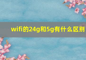 wifi的24g和5g有什么区别