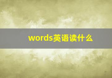 words英语读什么