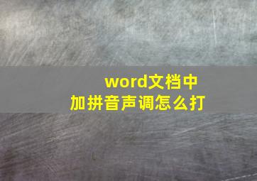 word文档中加拼音声调怎么打