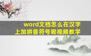 word文档怎么在汉字上加拼音符号呢视频教学