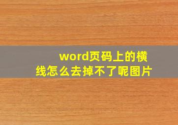 word页码上的横线怎么去掉不了呢图片