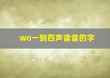 wo一到四声读音的字