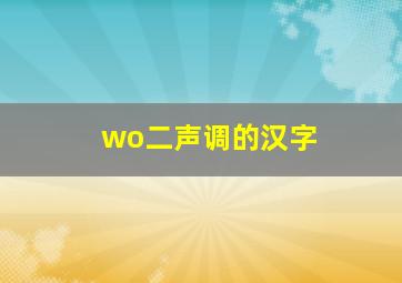 wo二声调的汉字