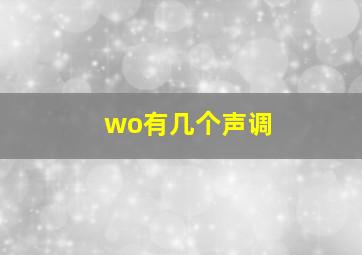 wo有几个声调