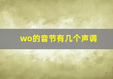 wo的音节有几个声调