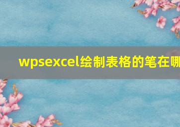 wpsexcel绘制表格的笔在哪