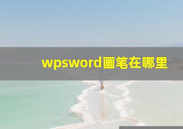 wpsword画笔在哪里