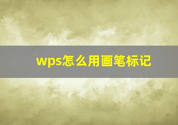 wps怎么用画笔标记