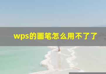 wps的画笔怎么用不了了