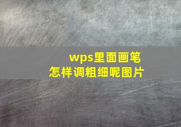 wps里面画笔怎样调粗细呢图片