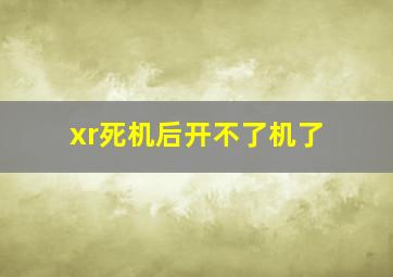 xr死机后开不了机了