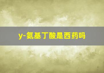 y-氨基丁酸是西药吗