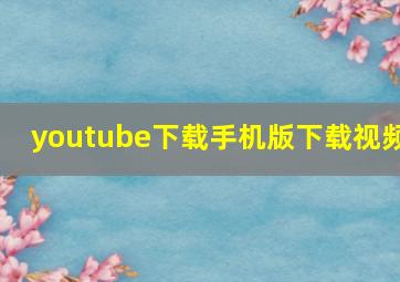 youtube下载手机版下载视频