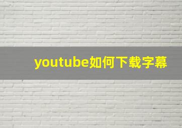 youtube如何下载字幕