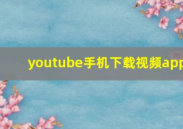 youtube手机下载视频app