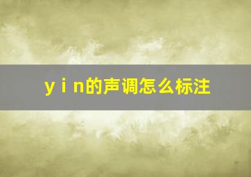 yⅰn的声调怎么标注