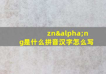 znαng是什么拼音汉字怎么写