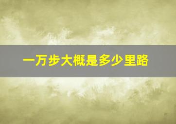 一万步大概是多少里路