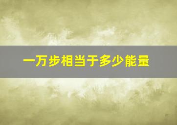 一万步相当于多少能量