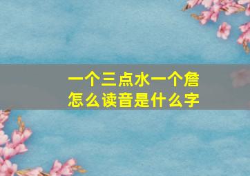 一个三点水一个詹怎么读音是什么字