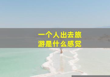 一个人出去旅游是什么感觉