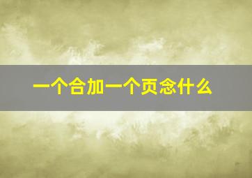 一个合加一个页念什么