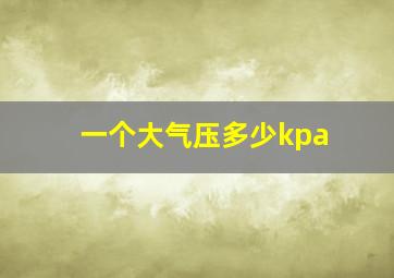 一个大气压多少kpa