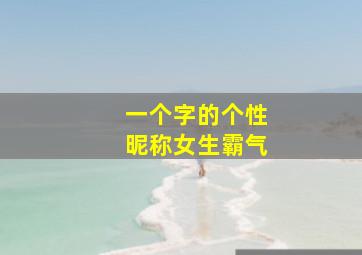 一个字的个性昵称女生霸气