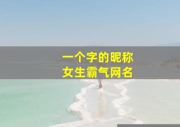 一个字的昵称女生霸气网名