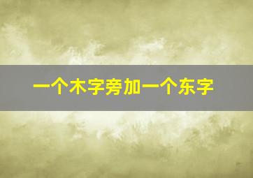 一个木字旁加一个东字