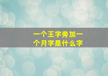 一个王字旁加一个月字是什么字