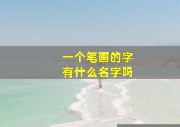 一个笔画的字有什么名字吗