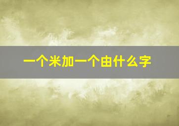 一个米加一个由什么字