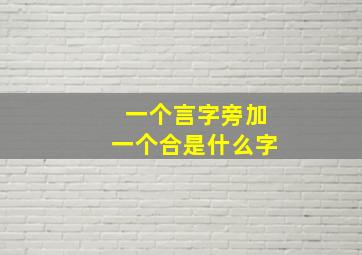 一个言字旁加一个合是什么字