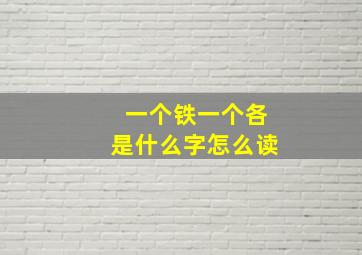 一个铁一个各是什么字怎么读