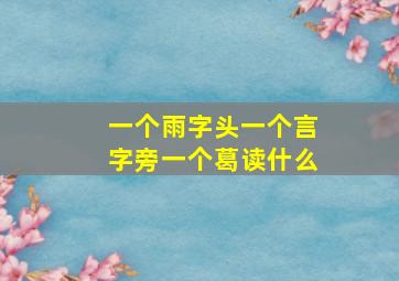 一个雨字头一个言字旁一个葛读什么