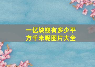 一亿块钱有多少平方千米呢图片大全