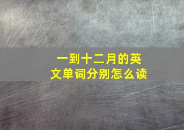 一到十二月的英文单词分别怎么读