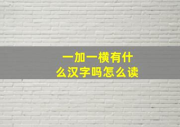 一加一横有什么汉字吗怎么读