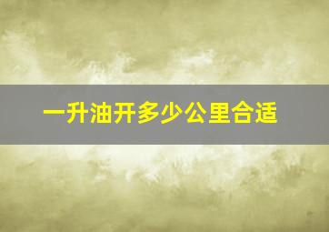 一升油开多少公里合适