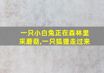 一只小白兔正在森林里采蘑菇,一只狐狸走过来