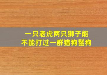 一只老虎两只狮子能不能打过一群猎狗鬣狗